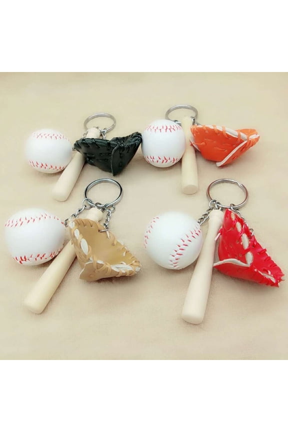 Black Softball Keychain Charm Set, Baseball Shaped Key Holder, Ideal Mother's Day Gift for Sports Fans
