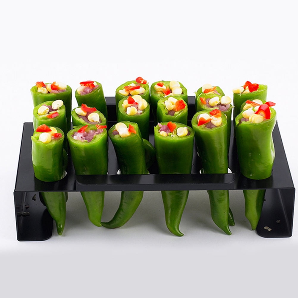 Racking Stick HONMEET Black Stainless Steel Non-Stick Grill Rack for Jalapenos ...