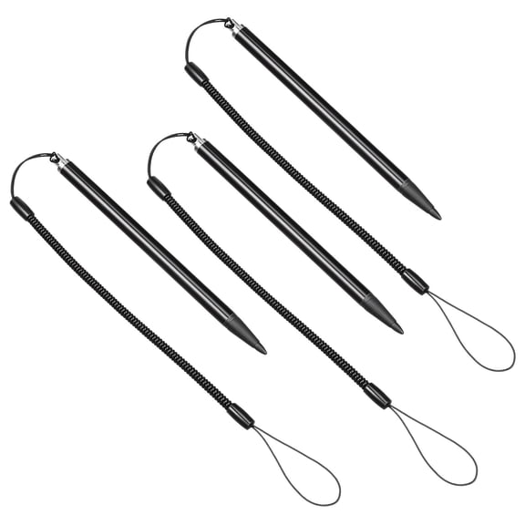 HONMEET Black Stylus Pen for Touchscreen Devices with Anti-Loss Spring Rope, 3-Pack, Perfect for Navigation, Industrial and Everyday Use