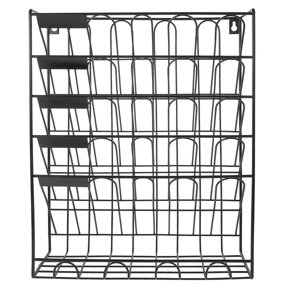 HONMEET Black Wall File Organizer Rack for Office Desk, Mail Sorting and Document Storage Solution