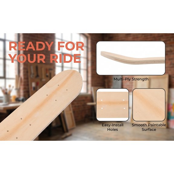 HONMEET Blank Skateboard Deck Painting 1Pack Maple for DIY Graffiti Projects