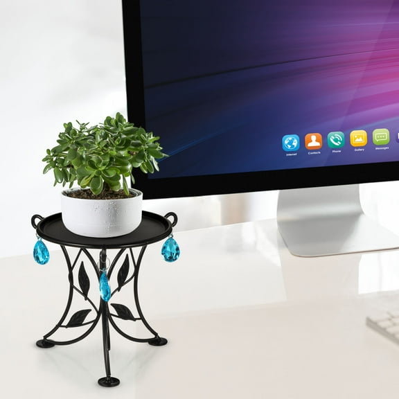 HONMEET Black Metal Gazing Stand Crystal Sphere Display Holder for Home Kitchen Decor