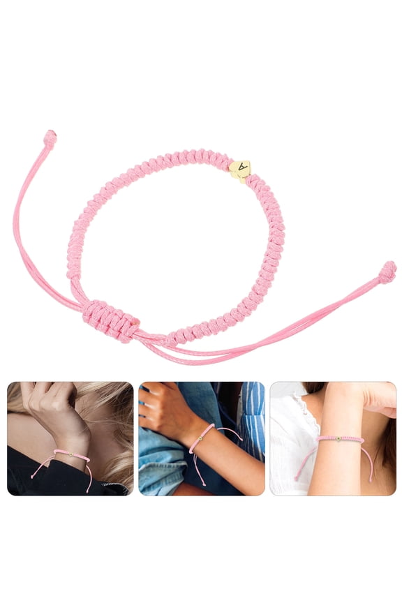 Heart Shaped Hand Woven Bracelet Set for Girls with Custom Engraving, Adjustable Charm Jewelry