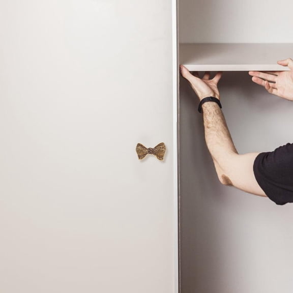 HONMEET Brass Bow Style Cabinet Knobs with Shine for Drawers Wardrobes Assorted Colors