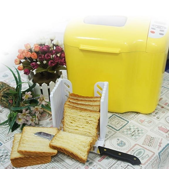 HONMEET Loaf Bread Slicer Cutter with Space-Saving Storage, Perfect for Home Kitchen Baking and Sandwich Preparation