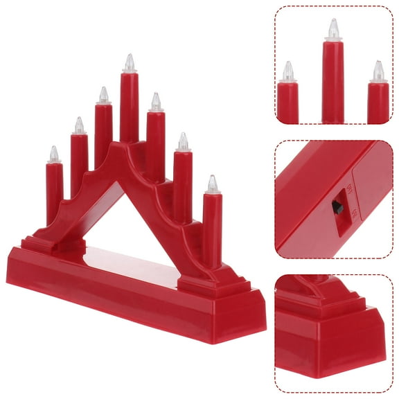 HONMEET Red Retro Candle Bridge Lamp LED Night Light for Reading, Vintage Style Decorative Lighting