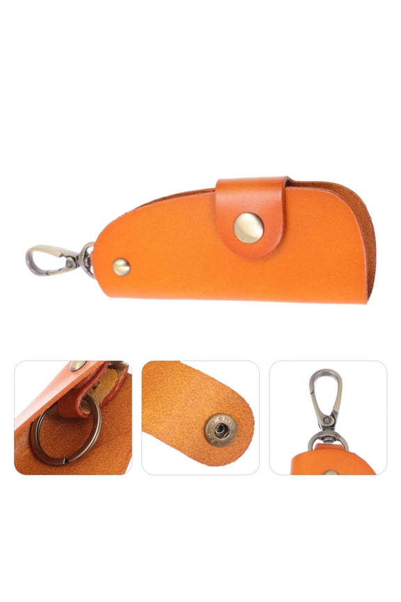 Brown Car Key Storage Bag Compact Auto Key Organizer Lightweight Durable