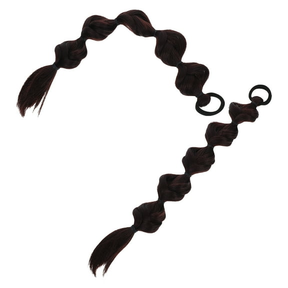 HONMEET Bubble Ponytail Wig Hair Enhancement for Women Parties 2Pcs Polyester