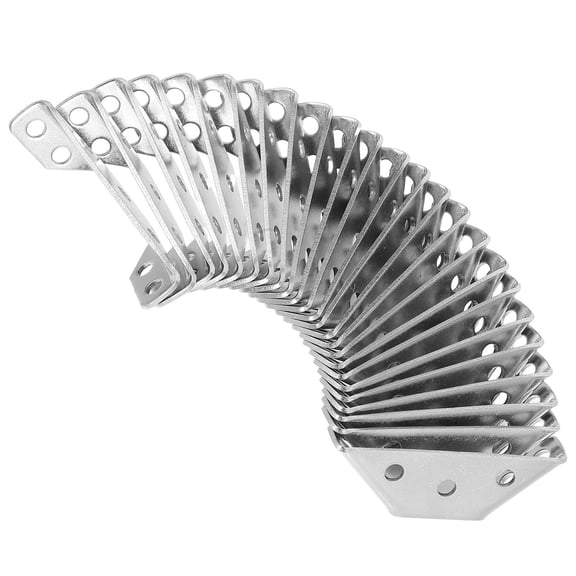 HONMEET 24-Piece Stainless Steel Furniture Corner Brackets for Cabinet, Table, Chair Repair and Assembly