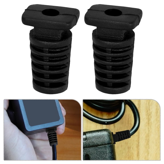 HONMEET 100Pcs Black Spiral Cable Strain Relief Connectors Cord Grip Protectors ABS Material