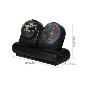 HONMEET Car Dashboard Compass with Thermometer, Black Multifunctional Navigation Accessory for Vehicle Interior