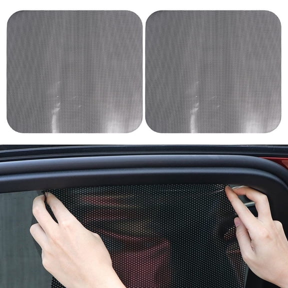 HONMEET 1 Pair Black Car Window Film Stickers with Electrostatic Sunshade for Heat Reduction and Glare Control