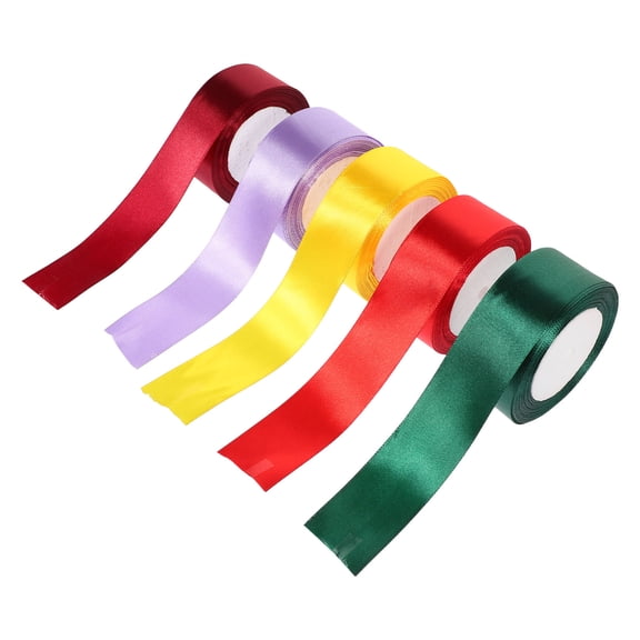 HONMEET Yellow Polyester Ribbon 5 Rolls for Crafting, Wrapping, Sewing, Decorations and Projects