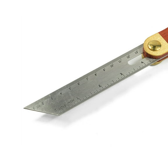 HONMEET Adjustable T-Bevel Angle Measuring Tool with Redwood Handle and Stainless Steel Carpentry Ruler for Precision Woodworking