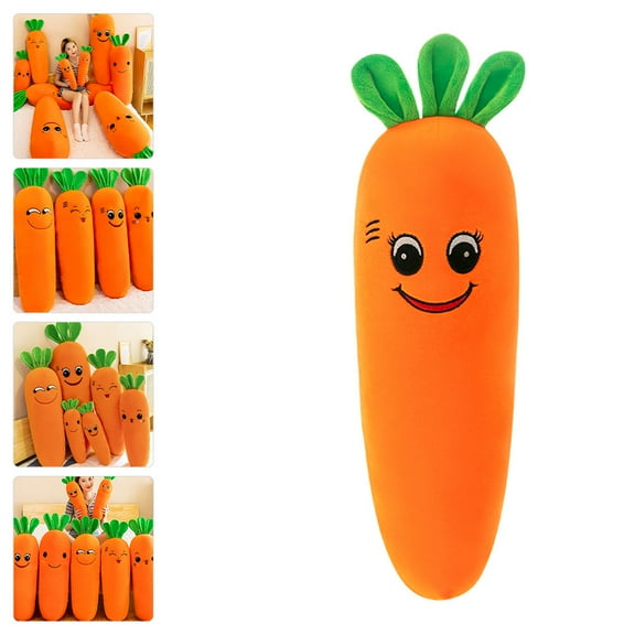 HONMEET Stuffed Carrot Pillow Carrot Plush Pillow Orange Down Cotton 1Pcs