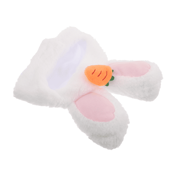 HONMEET Cat Easter Costume Bunny Hat White Soft Headband for Small Dogs and Cats