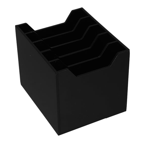 HONMEET Black Acrylic Phone Organizer with Multiple Compartments for Desktop Management and Office Storage Solution