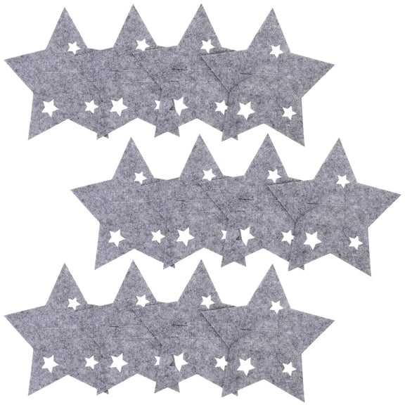 HONMEET Christmas Style 12Pcs Silverware Pouch Bags Grey Felt for Family and Tableware Holder