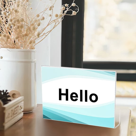 HONMEET Clear Acrylic Name Tag Holder with Hanging Design for Workplace and Office Use