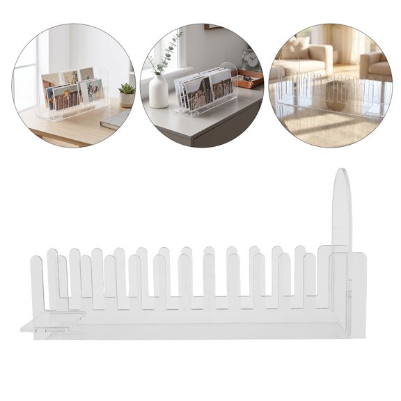HONMEET Clear Acrylic Postcard Display Stand with Multi Compartment for Home and Retail Use