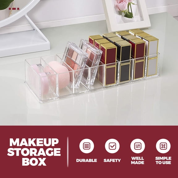 HONMEET Clear Eye Shadow Storage Box with Multi-Grid Design for Makeup Display
