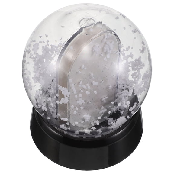 HONMEET Clear Plastic Snow Globe with Black Base for Sublimation and Custom Photo Inserts, Picture Frame