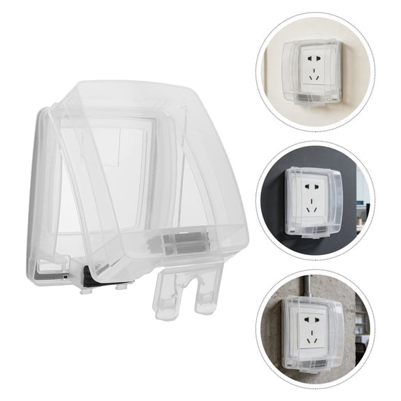 HONMEET Clear Waterproof Electrical Box with Splashproof Cover for Wall Socket Protection