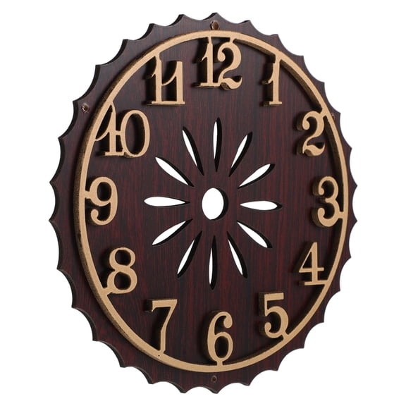 HONMEET Light Brown Wood Clock Face Replacement Dial Plate for Wall Clock Repair Kit