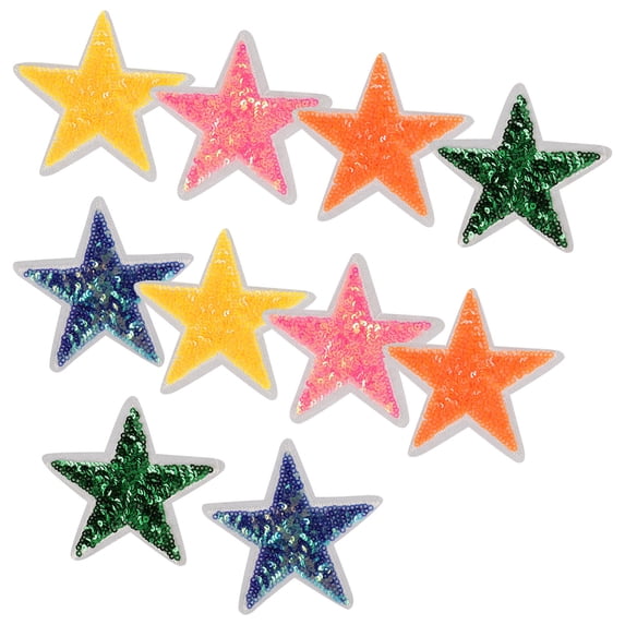 HONMEET 10Pcs Star Clothing Patches for Projects, Jackets, Bags, Hats, and Shopping Mall Accessories