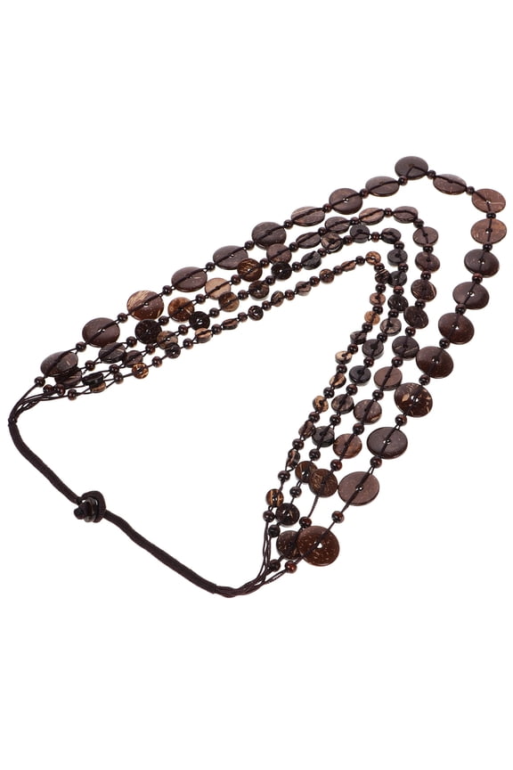 Coconut Shell Wood Bead Necklace for Women Jewelry Handmade Long Necklace Retro Statement Vintage Multi Brown Beaded Necklace