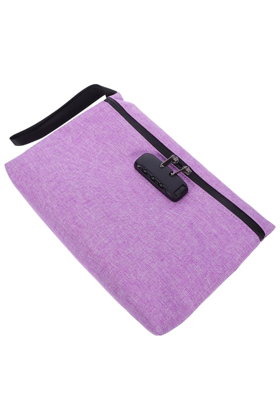 Combination Lock Cash Bag, Multi-Compartment Polyester Travel Organizer for Secure Money Storage