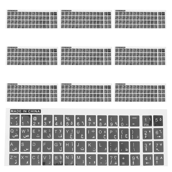 HONMEET Computer Keyboard Stickers Arabic Letters Clear Lettering Easy Apply Replacement Decals