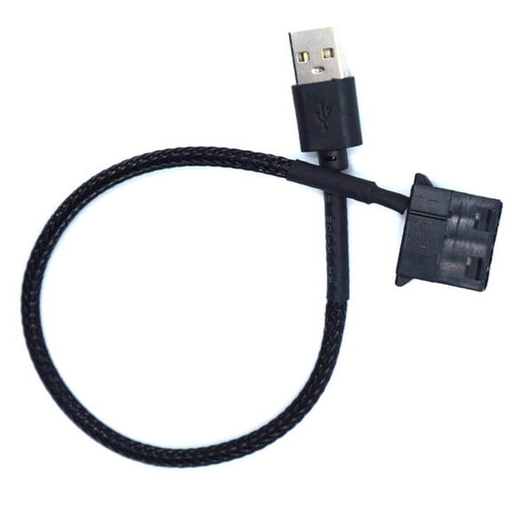 HONMEET Connect Cable for Fan USB to 4 Pin Fan Adapter Cable for Pc Black