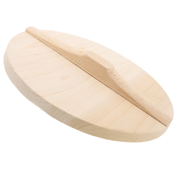HONMEET Universal Beige Wood Lid 9.4x9.4x1.4in Oil Splash Guard and for Cookware Pot Pan Cover