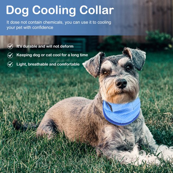 HONMEET Cool Dog Collar for Pets Blue PVA Cooling Bandana with Advanced Cold Technology Comfortable Size 70100cm