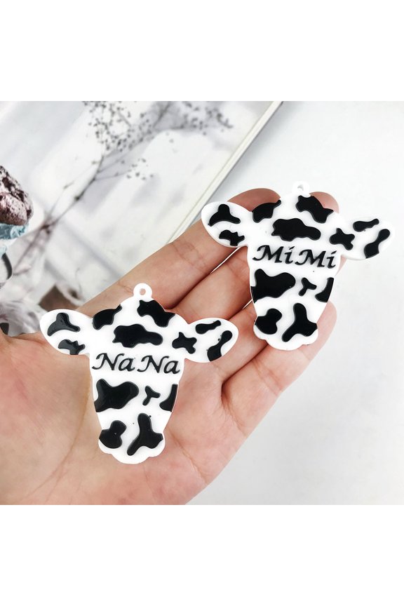 Cow Epoxy Resin Mold 1 Piece for Keychain Crafting and Hanging Decorations with White Silicone Material