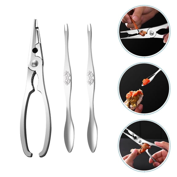 HONMEET Stainless Steel Crab Scissors and Pliers Seafood Tools Set for Home Kitchen Use Durable and Easy to Clean