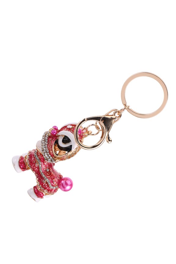 Stylish Lion Keychain Keyring in Rosy Alloy, Fashion Accessory for Everyday Use, 1 Piece