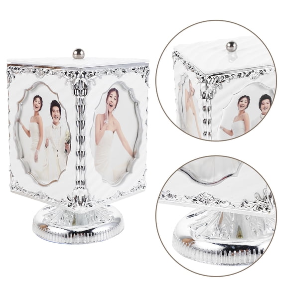HONMEET Tabletop Picture Frame with Rotatable Music Box, Bedroom Decor and