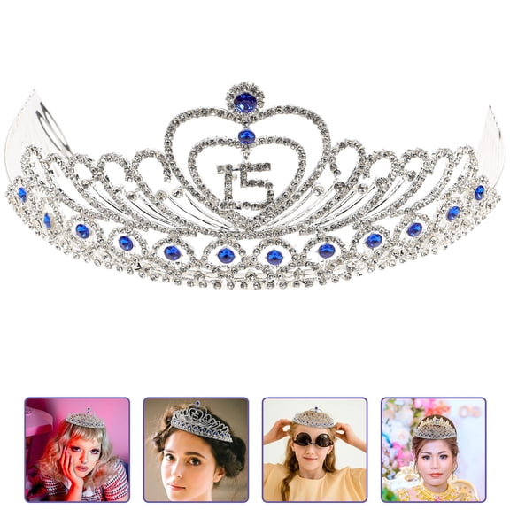 HONMEET Kids Birthday Crown Elegant Rhinestone 1Pack