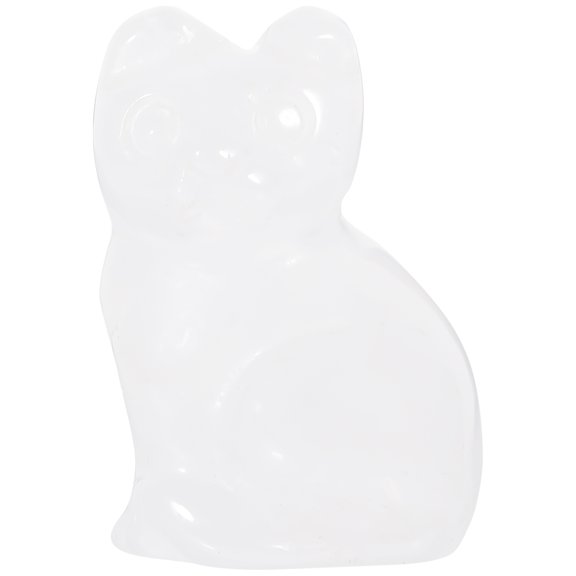 HONMEET White Crystal Cat Figurine 1-Pack Elegant Decorative Cat Statue for Home Decoration and Ideal Housewarming