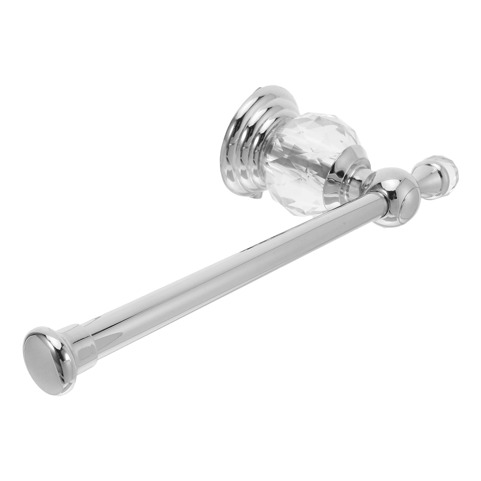 HONMEET Modern Plated Silver Crystal Wall Toilet Paper Holder Stainless Steel Towel Rack for Bathroom
