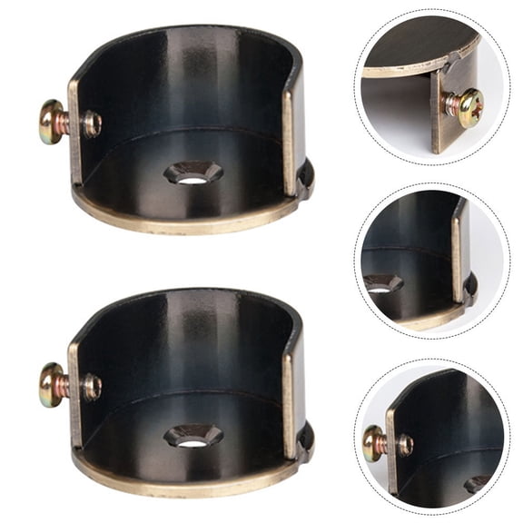 HONMEET Metal Adjustable Curtain Rod Brackets, 2-Pack Roman Style Window Hardware for Home Decor
