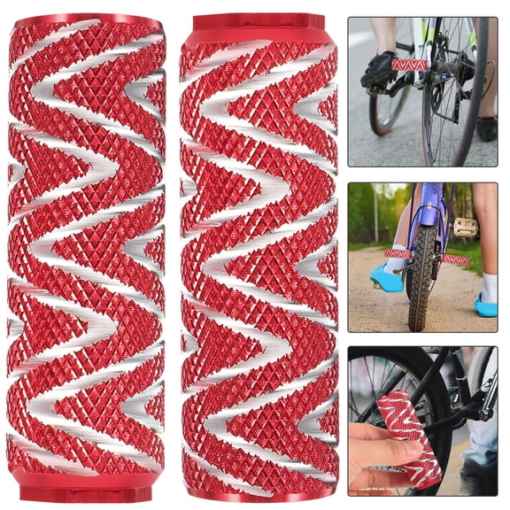 HONMEET Red Aluminum Alloy Bike Pegs, 1 Pair, Anti-Rust and Weather-Resistant for Secure and Stable Riding