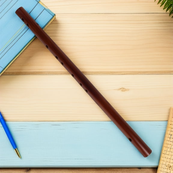 HONMEET Mini Dizi Flute for Beginners, Portable Coffee Color Woodwind Instrument, 44cm Chinese Music Flute
