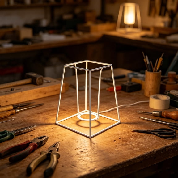 HONMEET White Cloth Lampshade Metal Drum Frame for DIY Lamp Shade Making and Home Decor