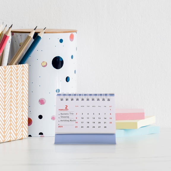 HONMEET Monthly Calendar Paper Sky Blue Standing Design for Office Workers 1Pack