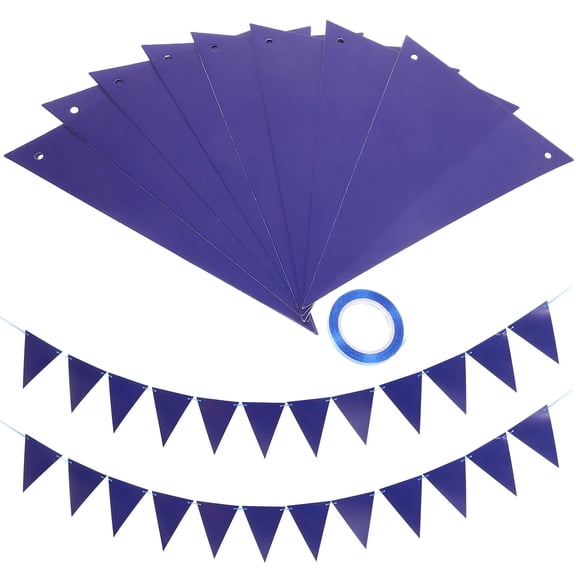 HONMEET Dark Blue Blank Pennant Banners for DIY Decor Paper Flags Perfect for Parties and Holidays 5 Pcs