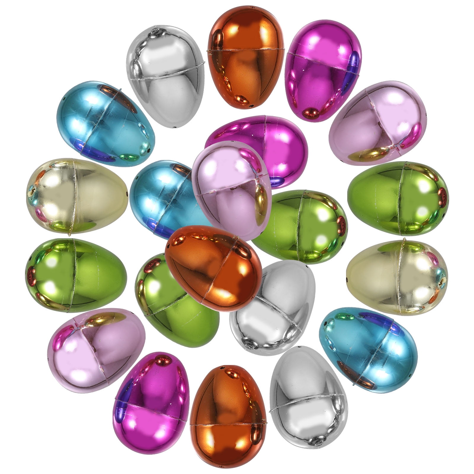 HONMEET Easter Party Decorations 30-Pack Fillable Plastic Eggs 2.6x1.6x1.6 Inches for Holiday Crafts and Activities