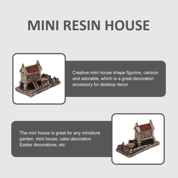 HONMEET Decorative Mini House Tiny House Dark Brown 1Pcs